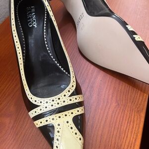 Franco Sarto Black and Cream Women's Shoes